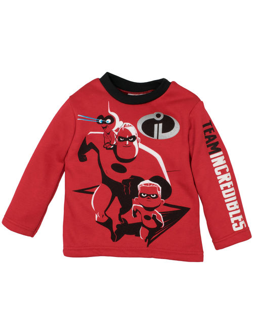 Disney Pixar The Incredibles Toddler Boys' Fleece T-Shirt & Pants Set, Red 2T