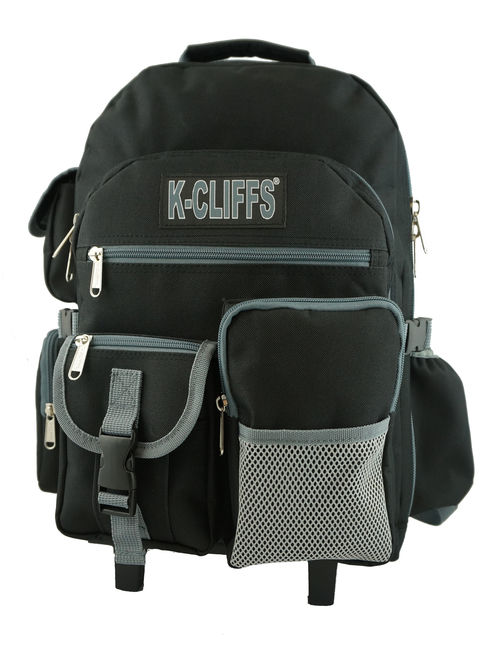 K-Cliffs Heavy Duty Rolling School Backpack with Wheels in Black