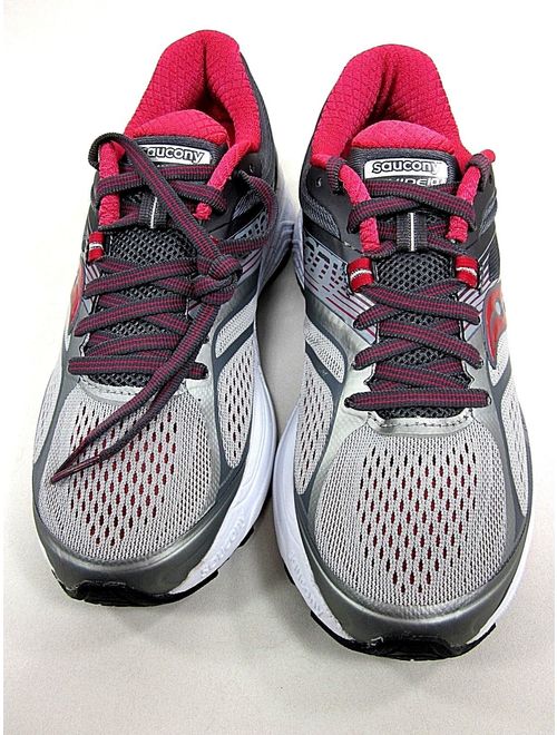 SAUCONY GUIDE 10 RUNNING SHOE WOMEN'S S10350-2 SILVER/BERRY MEDIUM,US SIZE 6