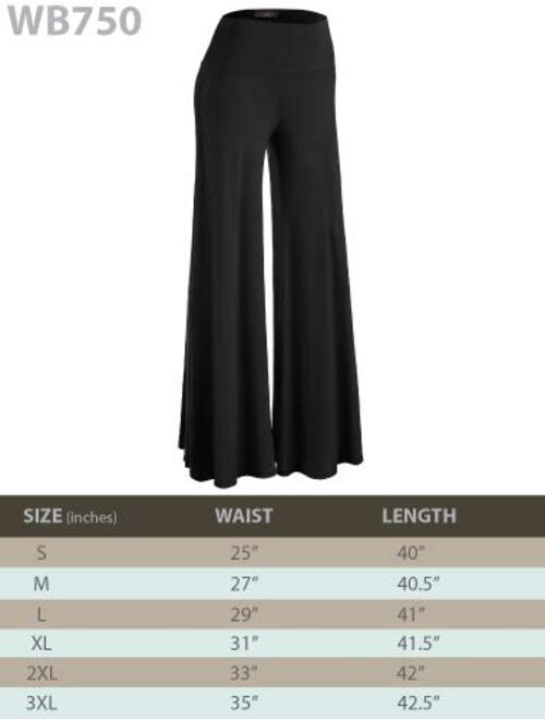Made By Johnny Women's Casual Comfy Wide Leg Palazzo Lounge Pants (XS~5XL)