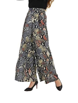 Tronjori Women High Waist Casual Wide Leg Long Palazzo Pants Trousers