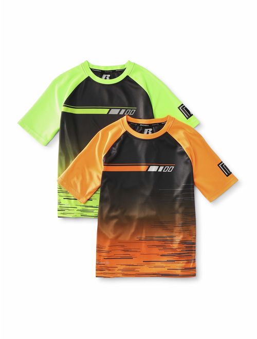 Russell Boys' 4-18 2-pack Printed Short Sleeve Active Shirts