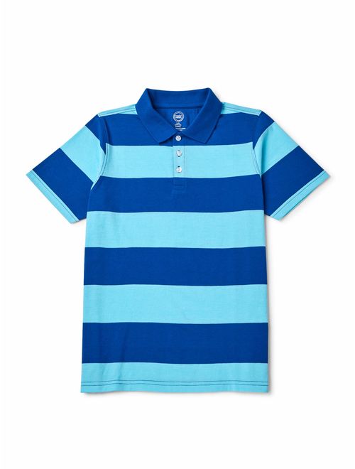 Wonder Nation Boys 4-18 & Husky Short Sleeve Big Striped Polo Shirt