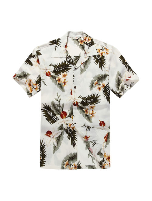 Men's Hawaiian Shirt Aloha Shirt S Orchid Cream