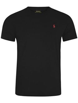 Mens Crew Neck T-shirt (Large, Black)