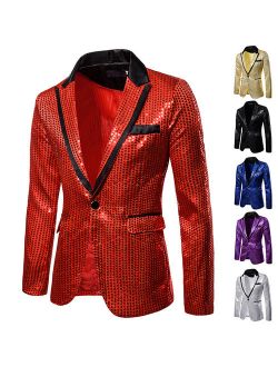 Pudcoco Stylish Men's Casual Slim Fit Formal One Button Suit Blazer Coat Jacket Tops