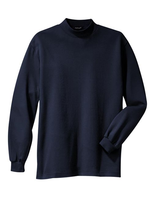 Mafoose Men's Interlock Knit Mock Turtleneck Sweaters Navy XS
