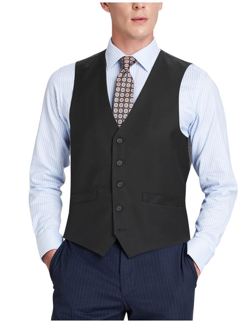 Verno Men's Business Suit Vest Regular Fit Dress Vest Wedding Waistcoat