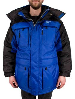 Freeze Defense Warm Men's 3in1 Winter Jacket Coat Parka & Vest (Small, Blue)