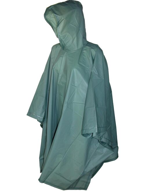 Size one sizeone size Hooded Pullover Rain Poncho with Side Snaps