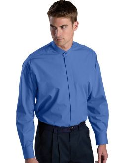 Edwards Garments Men's Banded Collar Adjustable Cuff Broadcloth Shirt