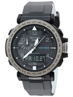 Men's 'PRO TREK' Solar Powered Silicone Watch, Color:Black (Model: PRG-650Y-1CR)