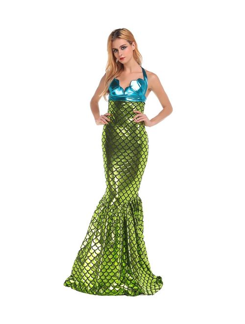 Eternatastic Women Halloween Wet Look Mermaid Costume Adult