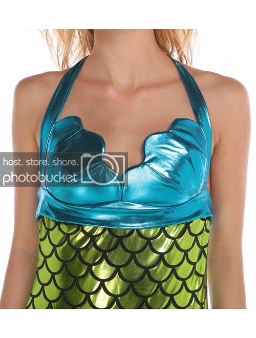 Eternatastic Women Halloween Wet Look Mermaid Costume Adult