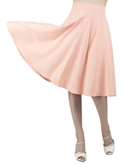 CHOiES record your inspired fashion Women's Pink/BlackBlue/White Solid High Waist Midi Skirt (10 Colors)