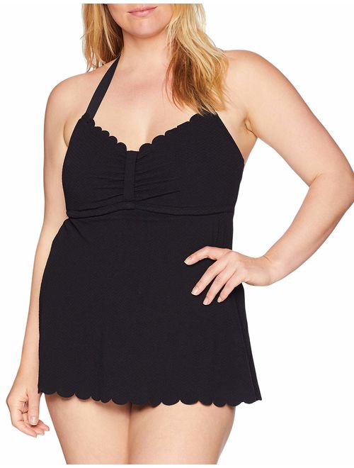 Jessica Simpson Women's Plus Size Retro One-Piece Swimsuit