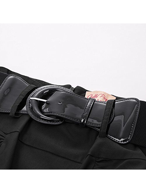 Belle Poque Womens Vintage Fishtail Skirt Sexy Bodycon Pencil Skirt with Belt