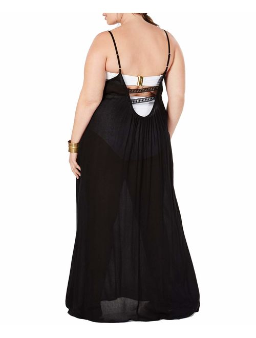 Womens Plus Size Maxi Cover Ups Beach Dresses Spaghetti Strap Backless Coverups Swimwear