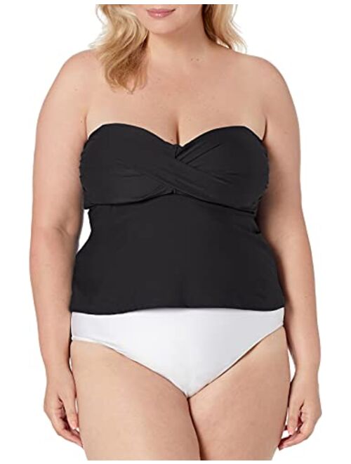 Catalina Women's Plus-Size Twist Front Bandeau Tankini Swimsuit
