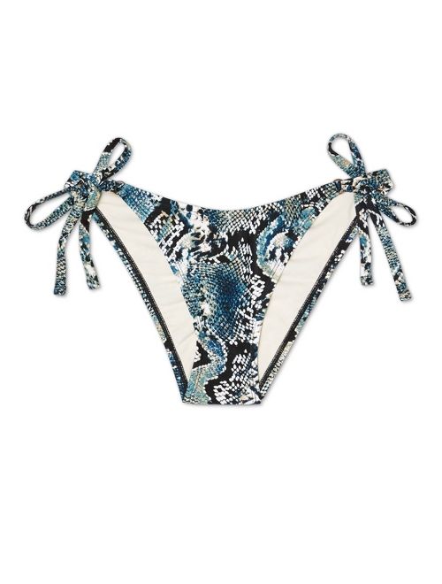 Women's Side-Tie Cheeky Bikini Bottom - Shade & Shore Blue Snake Print