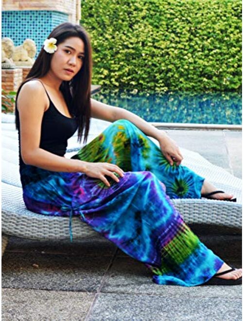Orient Trail Womens Cold Dyed Tie-dye Wide Leg Pajama Dance Yoga Pants US sizes 6-14