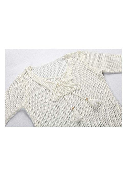 NFASHIONSO Women's Fashion Swimwear Crochet Tunic Cover Up/Beach Dress