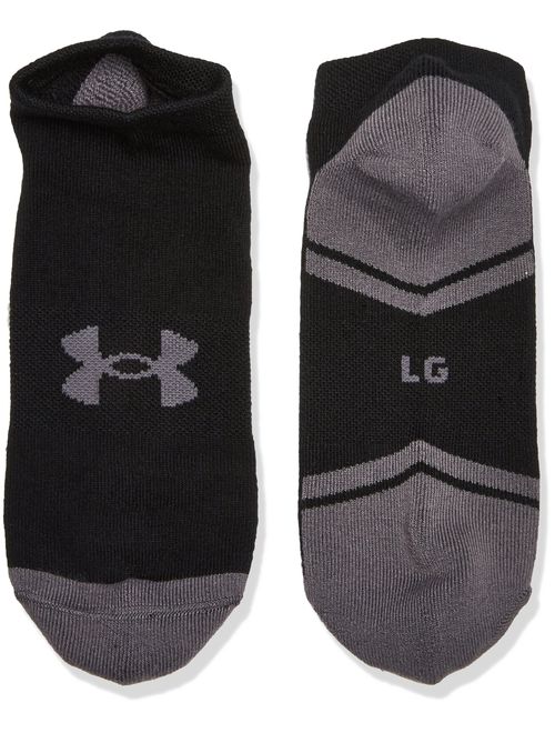 Under Armour White Solid No Show Socks For Men