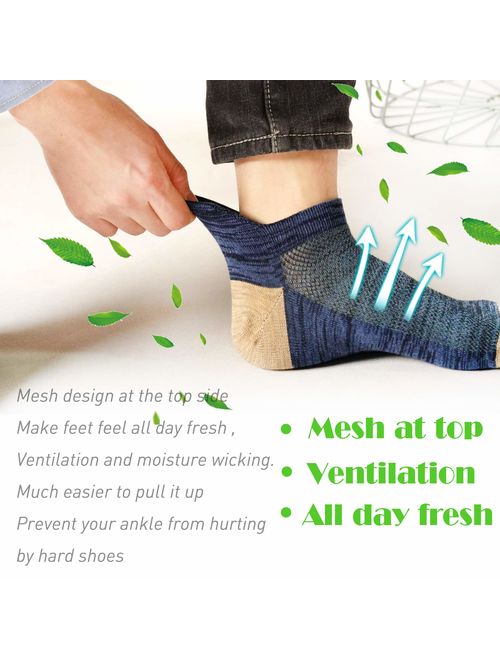 M&Z Mens Low Cut Ankle Non-slid Socks Cotton Mesh Top Fresh Ventilation Socks S/M/L