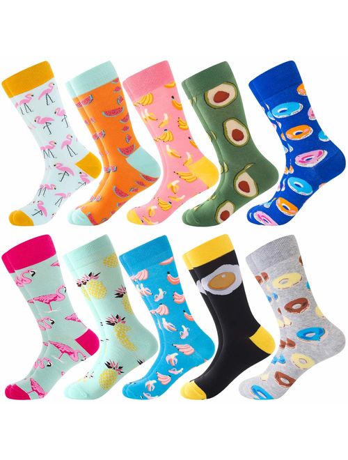 Dress Socks for Men & Women,Colorful Funny Crazy Novelty Fun Dress Socks Pack, Bonangel Cool Pattern Crew Socks Gift for Men