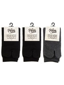 V-Toe Big Toe Flip Flop Socks Cotton 3 Pairs Casual Tabi Style Stylish Fun Premium Cotton Blend