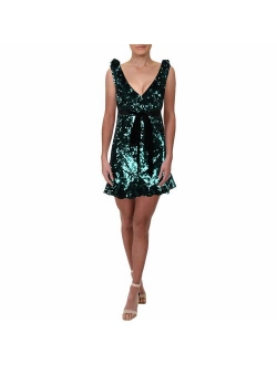 Womens Sequined Mini Party Dress