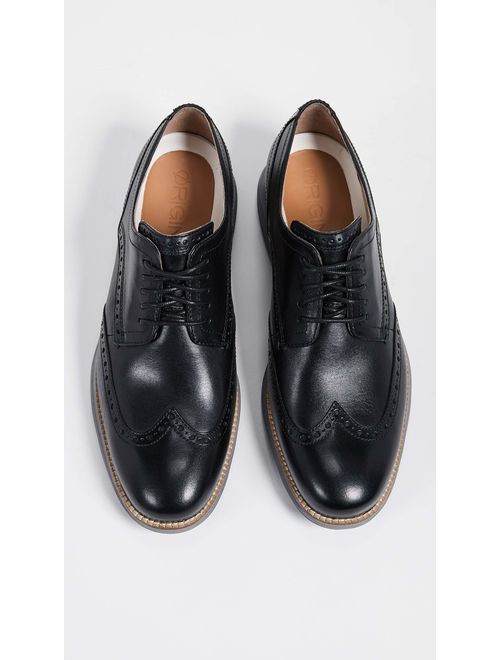 Cole Haan Men's Original Grand Shortwing Oxford Shoe, Black Leather/Ironstone, 12 Medium US