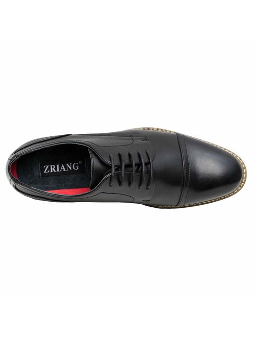 ZRIANG Men's Classic Cap Toe Lace-up Oxford Dress Shoes
