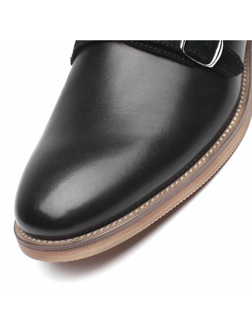 La Milano Mens Leather Double Monk Strap Loafer