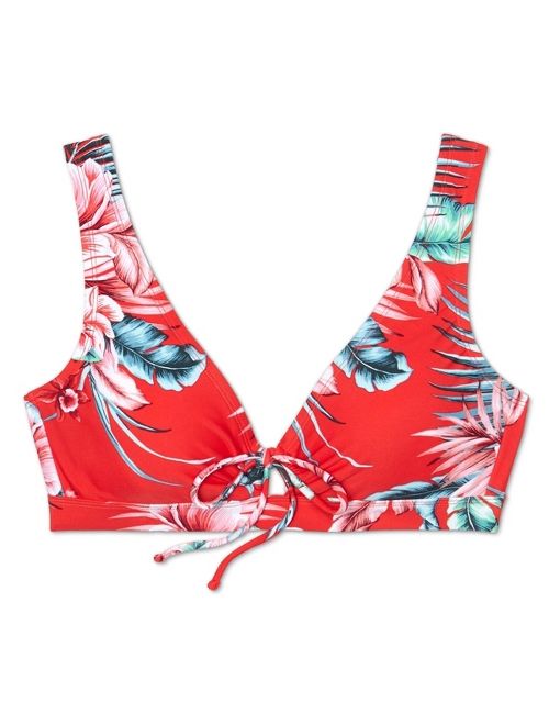 Women's Keyhole Bikini Top - Kona Sol Red Floral