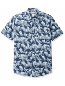 Men's Slim-fit Short-Sleeve Print Shirt