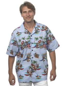Benny's Mens Parrots and Margaritas Parrothead Hawaiian Shirt