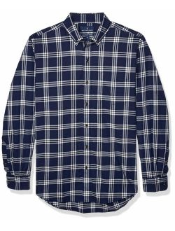 Amazon Brand - Buttoned Down Men's Classic Fit Supima Cotton Brushed Twill Plaid Sport Shirt