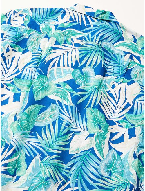 Cubavera Men's Bold Tropical Leaf Pattern Shirt