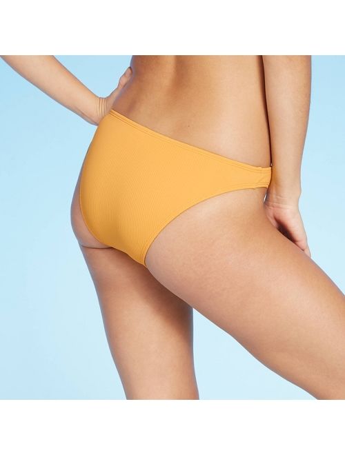 Women's Ribbed Texture Cheeky Bikini Bottom - Xhilaration&#153; Honey Yellow
