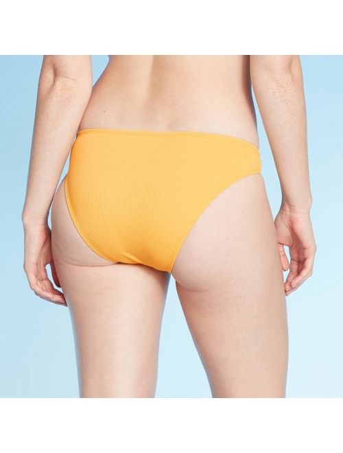 Women's Ribbed Texture Cheeky Bikini Bottom - Xhilaration&#153; Honey Yellow