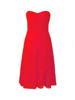 Faship Womens Elegant Strapless Sweetheart Neckline Short Formal Dress Red - 6,Red