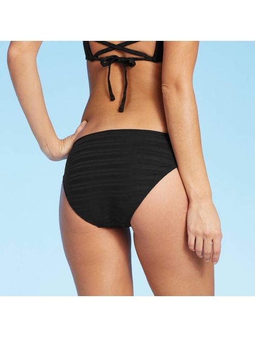 Women's Ribbed Hipster Bikini Bottom - Xhilaration Black