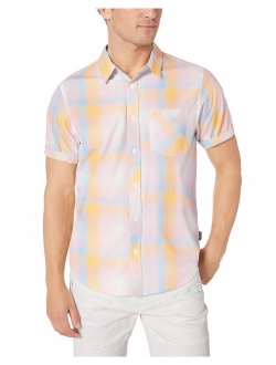 LRG Men's Lifted Research Group Short Sleeve Woven Button Up Shirt