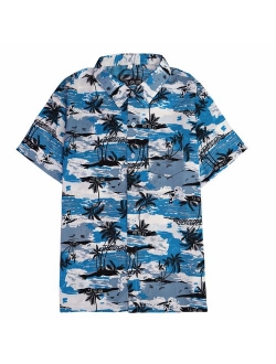 Leehanton Hawaiian Shirts for Men Casual Button Down Relaxed-Fit Short Sleeve Lightweight Beach Print Shirts