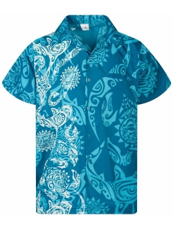 Hawaiian Shirt for Men Funky Casual Button Down Very Loud Shortsleeve Unisex Maori Wedding Print