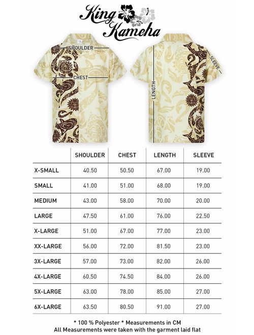 King Kameha Hawaiian Shirt for Men Funky Casual Button Down Very Loud Shortsleeve Unisex Maori Wedding Print