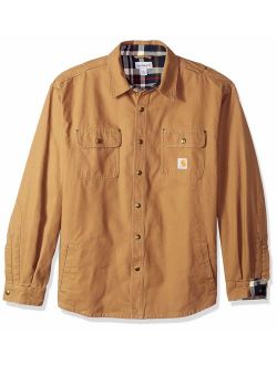 Men's Weathered Canvas Snap Front Shirt Jacket