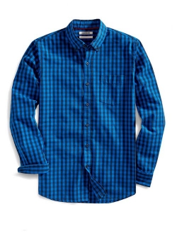 Amazon Brand - Goodthreads Men's Slim-Fit Long-Sleeve Gingham Slub Shirt