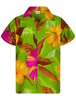 Hawaiian Shirt for Men Funky Casual Button Down Very Loud Shortsleeve Unisex Big Flower
